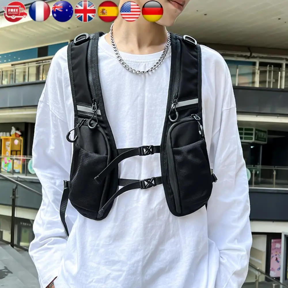 

Функциональный тактический жилет, держатель для телефона с карманом и дополнительным хранилищем, рюкзак, жилет, модный жилет для езды на велосипеде, бега