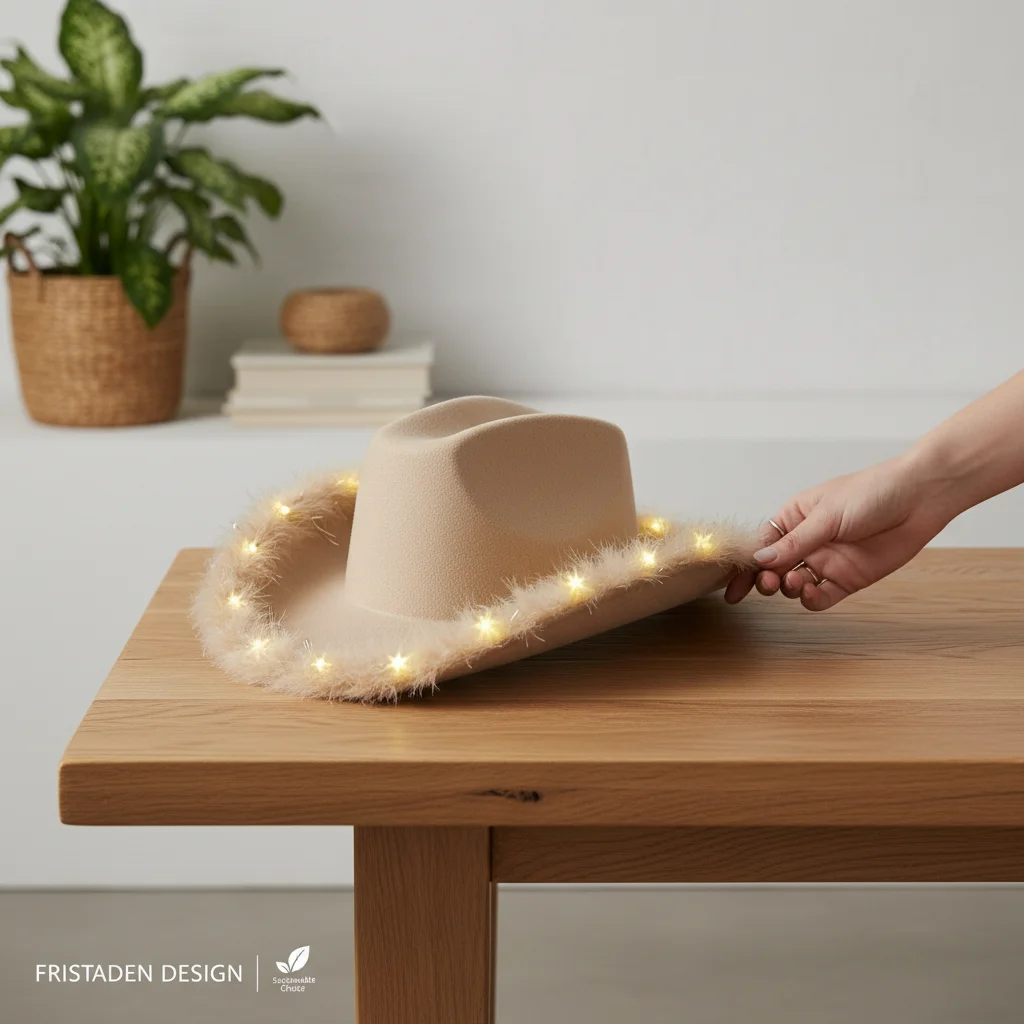 Led Light Up Cowboy Hat Women Authentic Feather Trim Aesthetic Party Hat Luxury Neon Cowgirl Caps Trendy Festival Accessory view 6