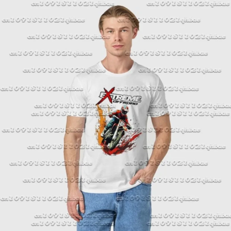 

Summer New Fashionable Motorcycle Racing T-shirt Breathable Sweat Absorbing Quick Drying Outdoor Cycling Round Neck Short Sleeve