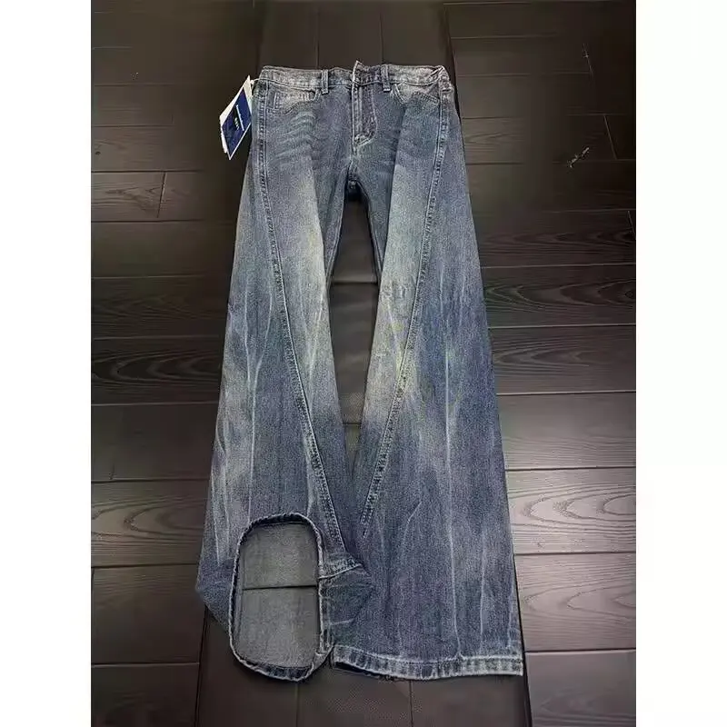 

Мужские джинсы Cleanfit Slim Fit с боковыми разрезами, в стиле High Street, зимние, прямые, молодежные, модные, прямого кроя