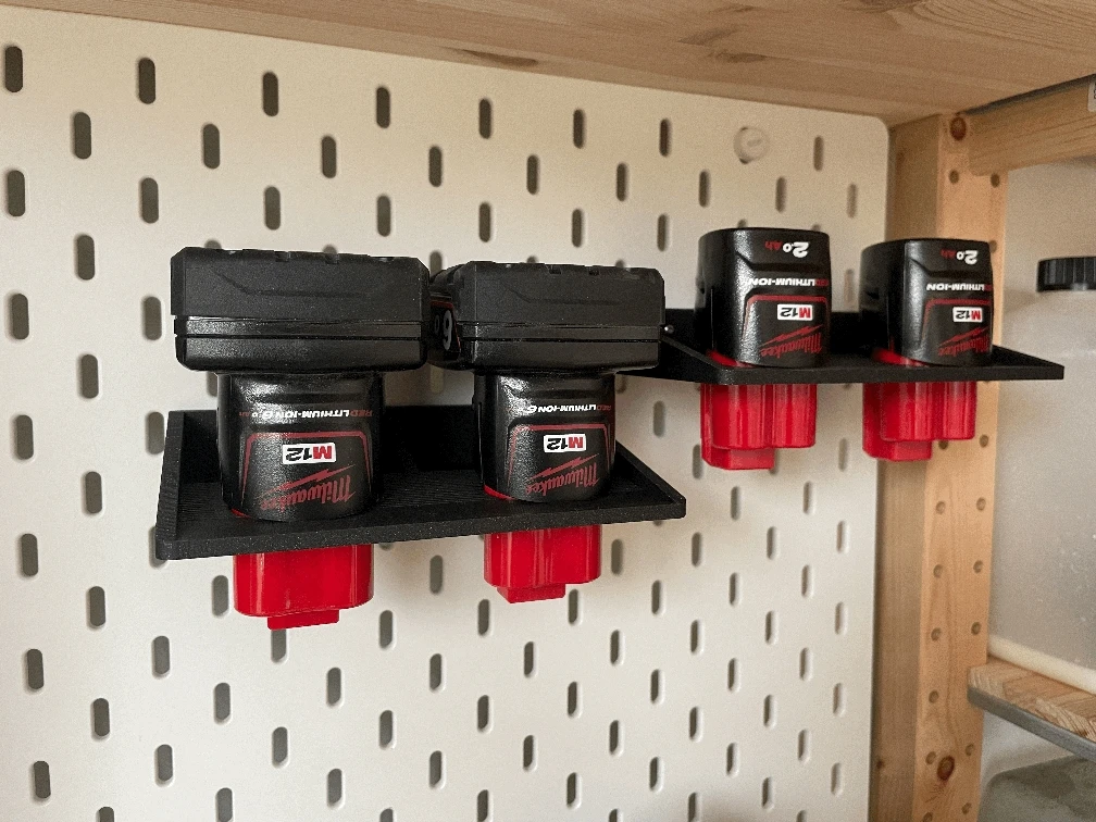 Suitable for Ikea Skadis Pegboard Accessories Milwaukee M12 Battery Holder