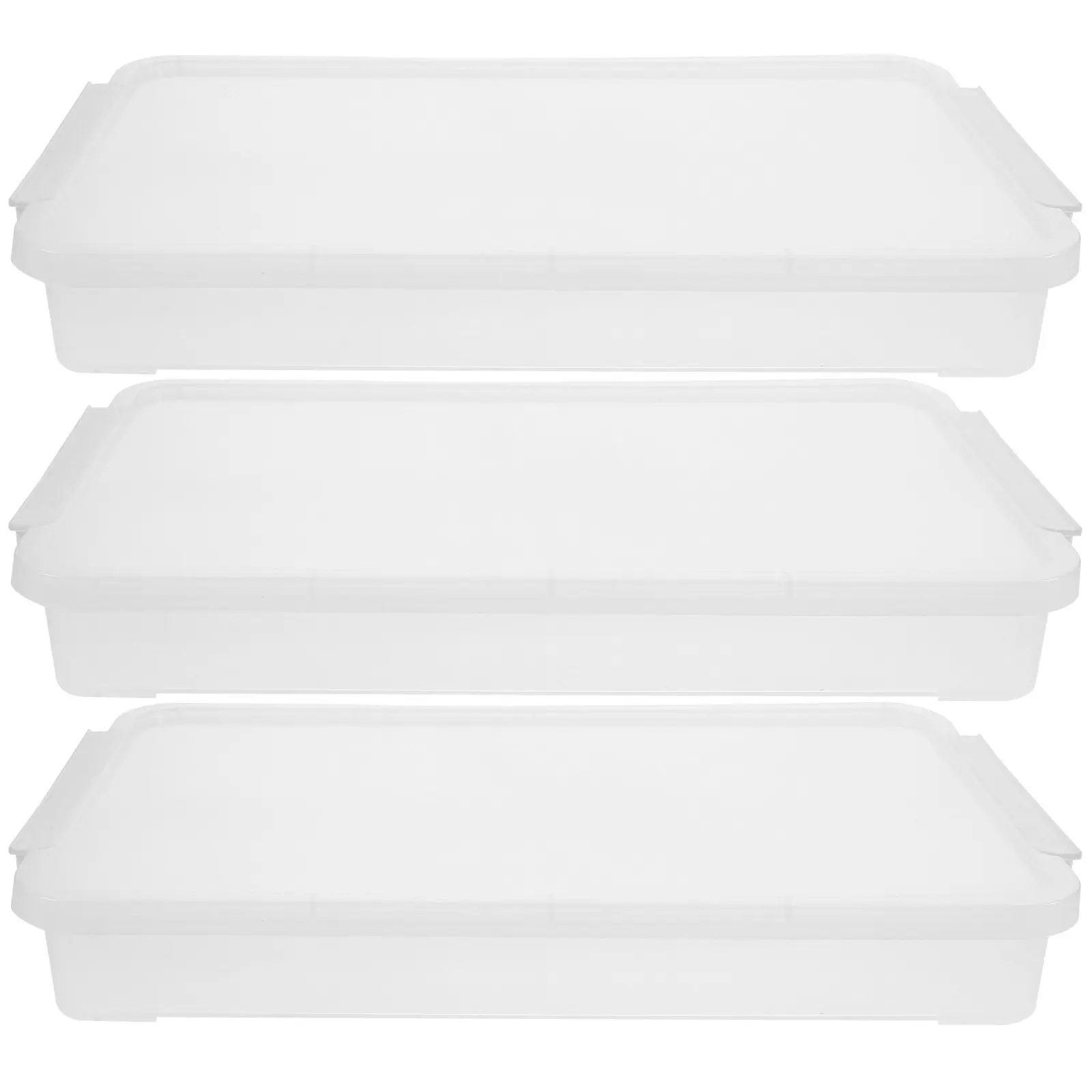 

3Pcs Photo Storage Box Transparent Stackable File Holder Document Organizer Office Storage Containers with Lid