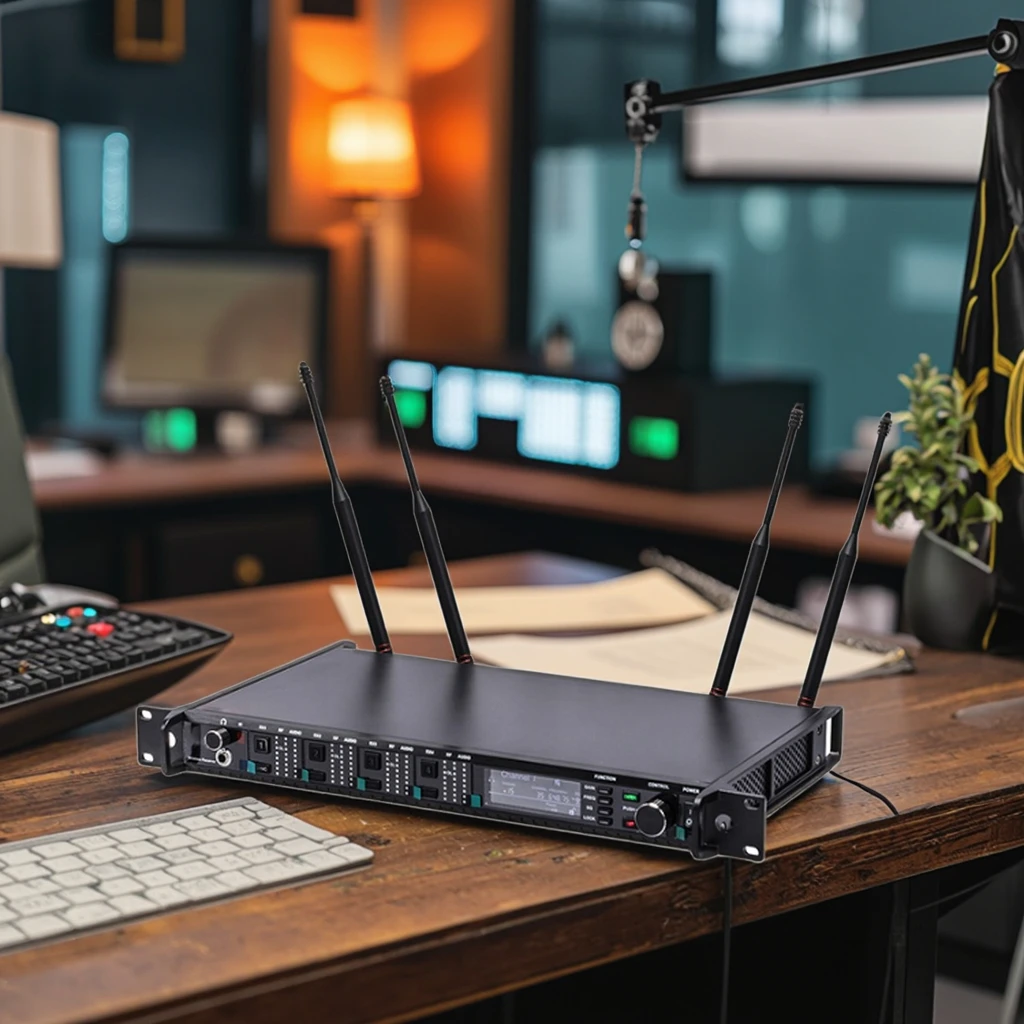 

AD4Q 4-Channel Handheld Dynamic Wireless Microphone Long Range 250m True Diversity Technology