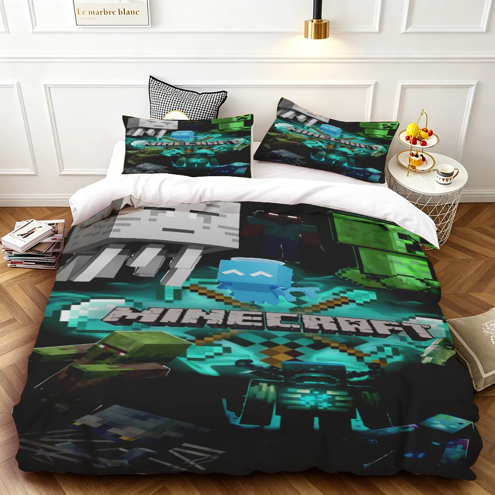 Gaming Accessories Minecraft - Twin Minecraft Duvet Cover Cartoon Bedding