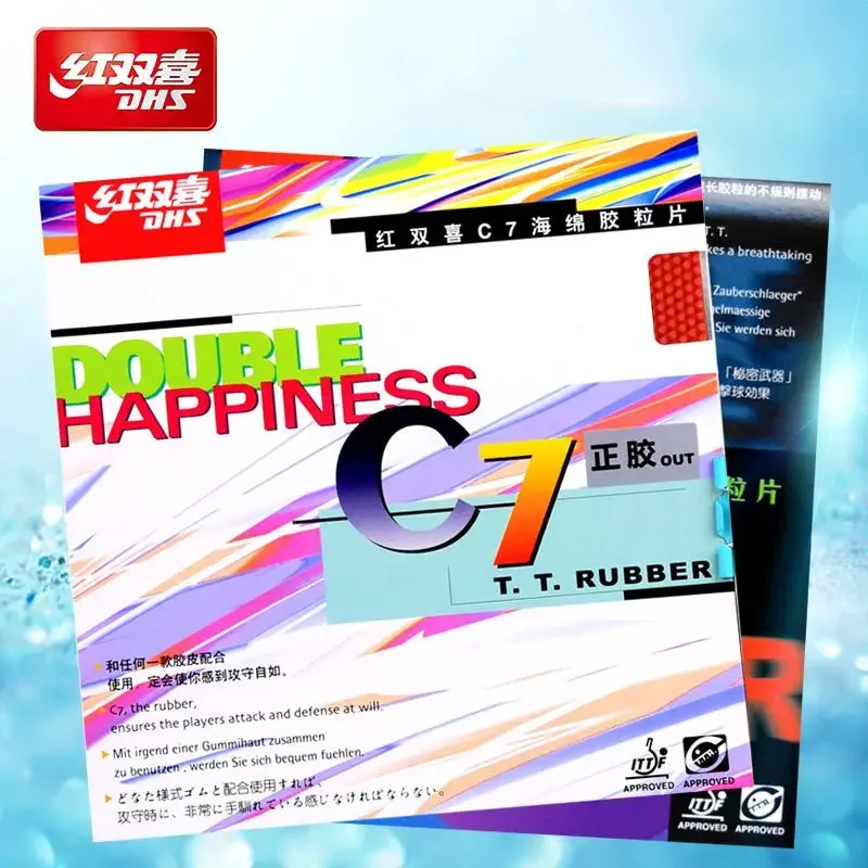 Original DHS C7 Table Tennis Rubber Defensive+ Loop Pips-long Topsheet Ping Pong Rubber DHS Table Tennis Sponge