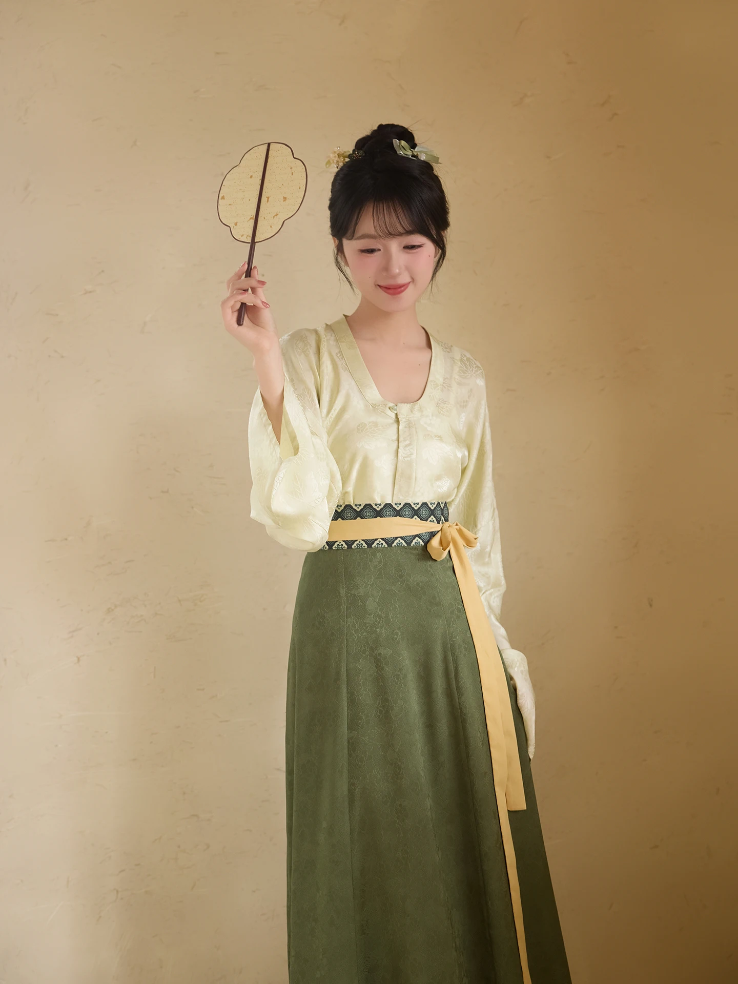 

Autumn Wood Smoke Moon Long Sleeve Tang Dynasty Silk New Spring Summer Hanfu Women's Traditional Chinese Clothing