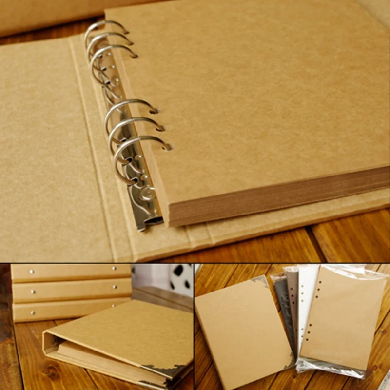 

Customized. Blank Loose Notebook Album Kraft Paper Cover Hand Painted Graffiti Diary Book Retro Handmade Journal Book