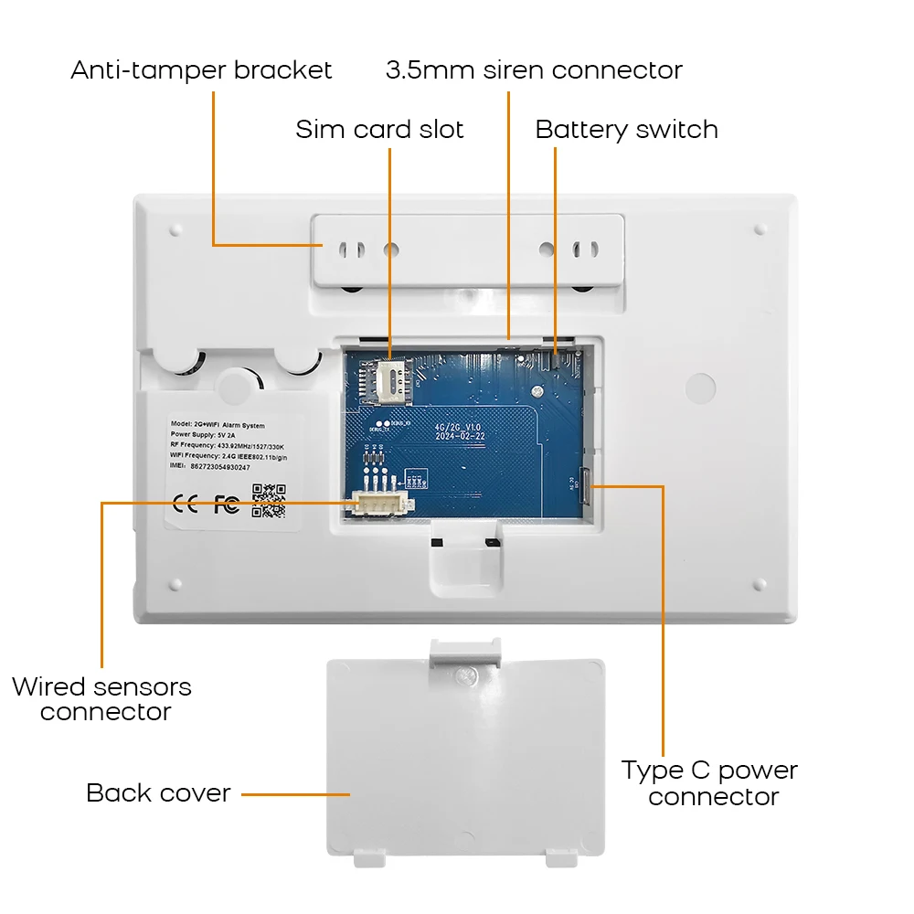 WIFI Tuya Smart Home 433MHZ Sistema di allarme GSM Sistema di allarme antifurto con rilevatore di movimento Sirena wireless Smart Life APP Aleax