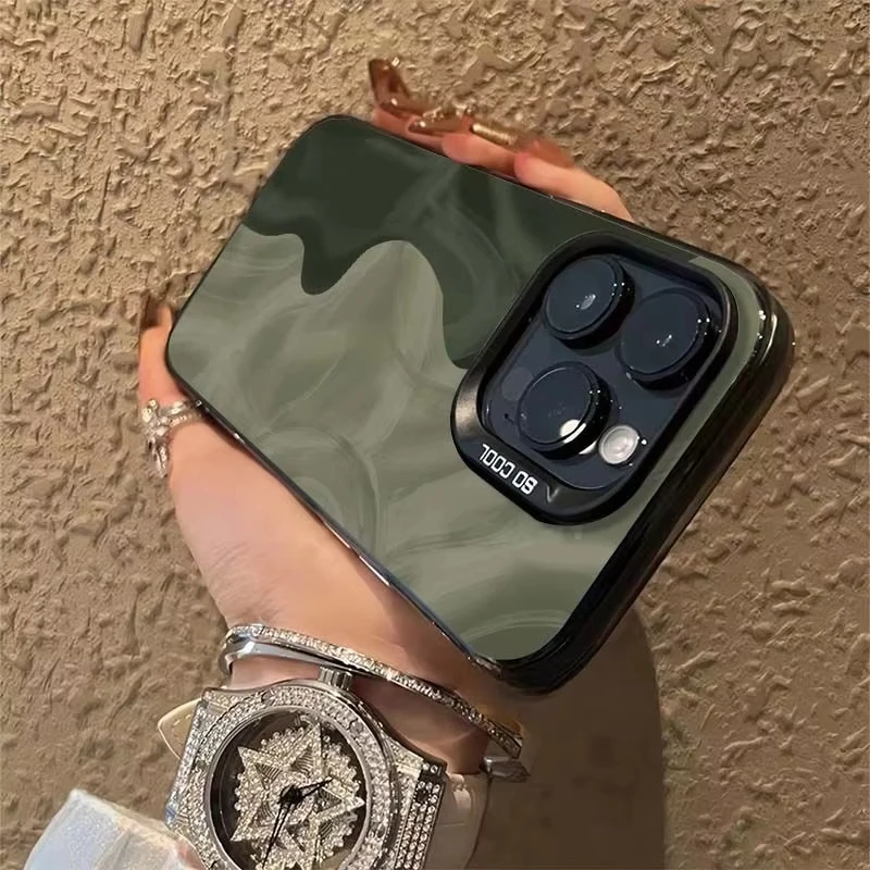 حافظة بسيطة باللون الأخضر لهاتف Xiaomi Redmi Note 14 13 12 10 Pro Plus 11S 14C 13C 12C 9C 11S K70 K60 A2 A1 Turbo 4 غطاء أكريليك #4