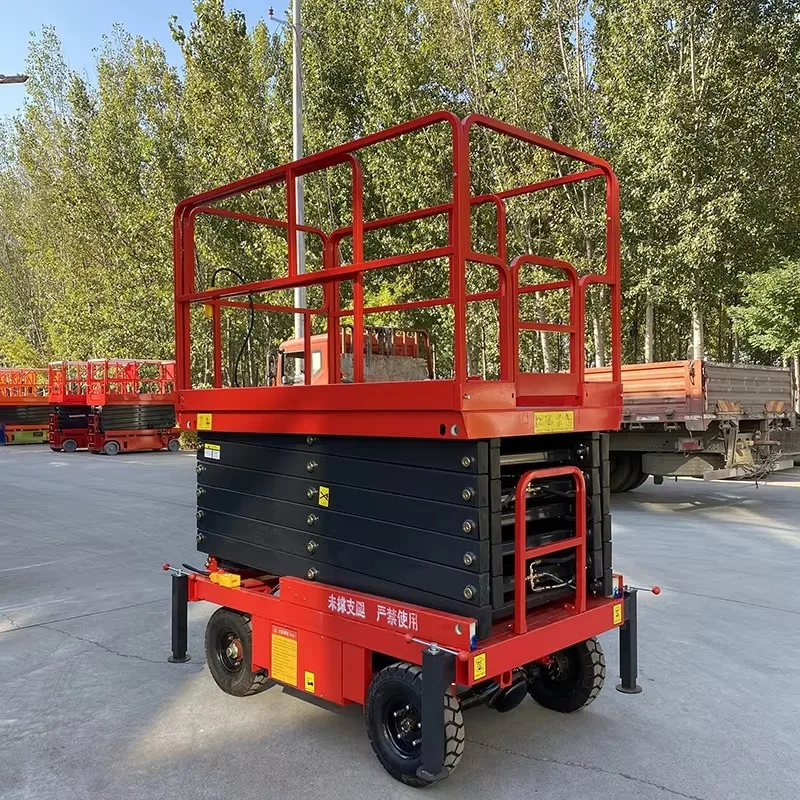 Customized 12m 10m 14m Hydraulic Mobile Scissor Lift Table Warehouse Portable 14m Scissor Lift