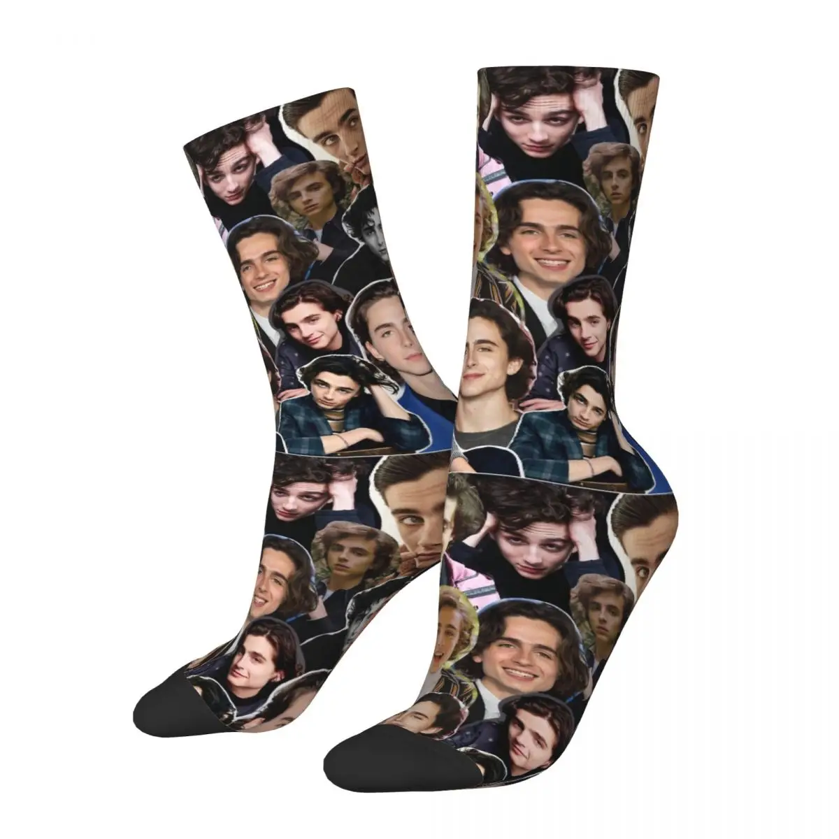 

Timothee Chalamet Collage Socks Men's Women's Funny Happy Movie Socks Harajuku Spring Summer Autumn Winter Socks Gifts