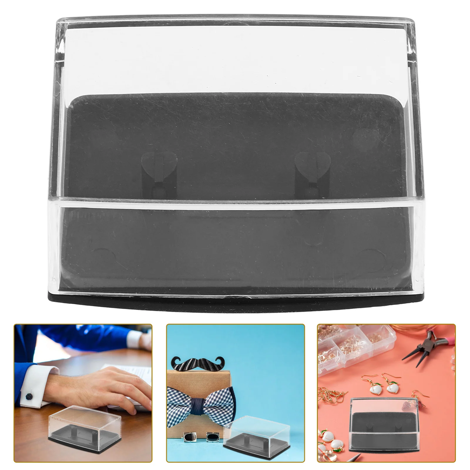 

Cuff Links Cufflinks Box Display Case Brooch Portable Tie Clip Boxes Bridegroom