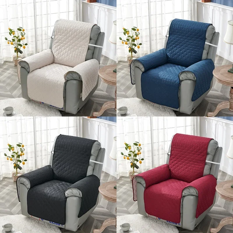 1 Seater Quilted Recliner Sofa Cover Dogs Pets Kid Anti-Slip Chair Covers Anti-wear  Armchair Slipcovers Furniture Protector