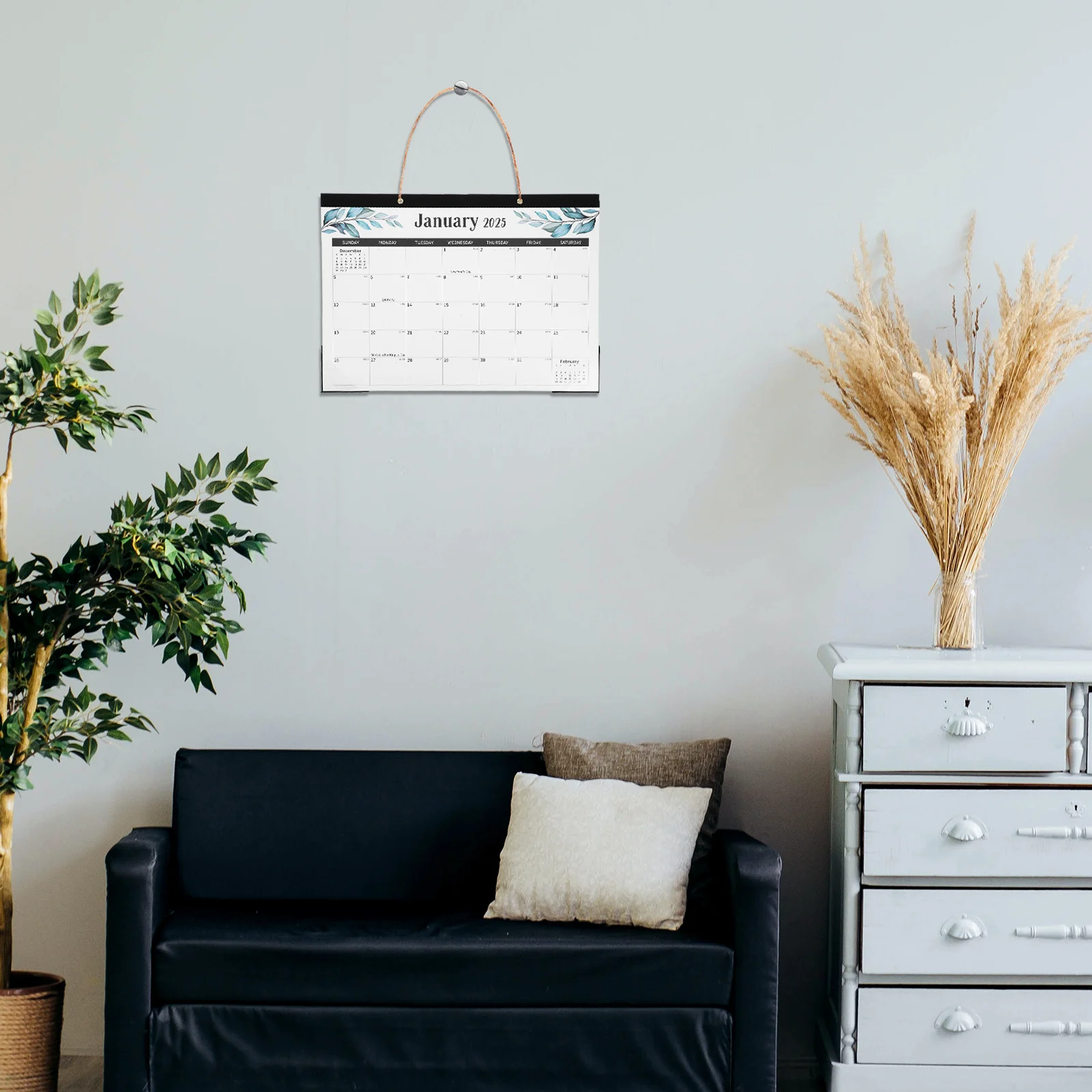 

18-Month Wall Calendar 2025-2026 Hanging Monthly Planner For Home Office Pvc Cover Ink Resistant Paper Space Saving