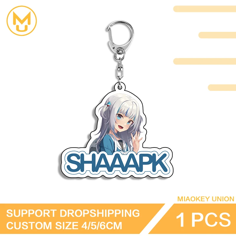 kawaii vtuber Gawr Gura Novelty Acrylic Keyring Personality Elf Like Cool Backpack DIY Decoration Lightweight Peripherals