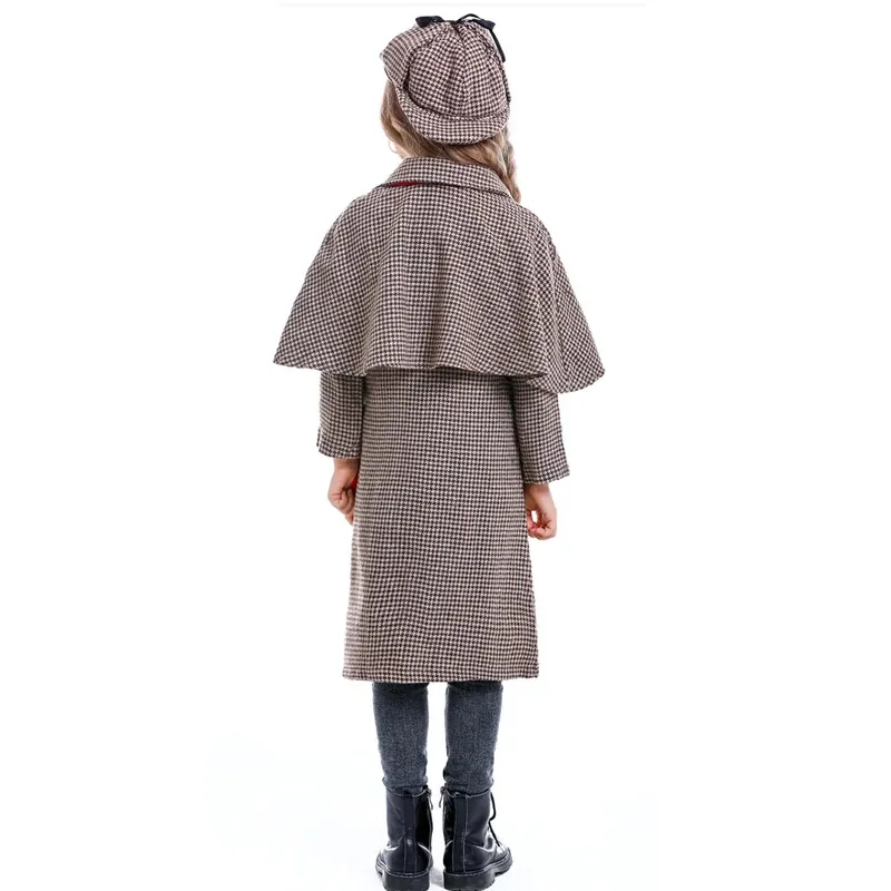 للجنسين طفل النمط البريطاني المباحث زي كتاب أسبوع Playsuit تأثيري فستان حفلة تنكرية كرنفال الهالوين