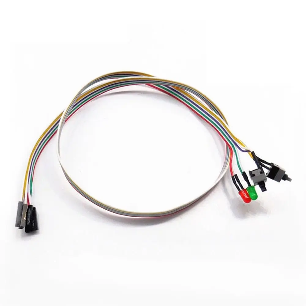 ATX Case Computer Case PC Desktop Power on Cabos de computador Conectores Redefinir cabo de interruptor