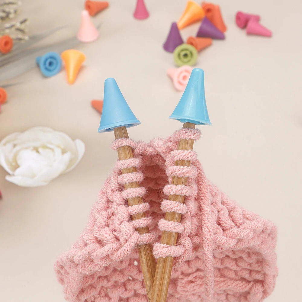 DIY Colorful Cone Needle Point Protector-Stitch Stopper Supplies to Avoid Yarn Falling Off Knitting Needles Crochet Supplies