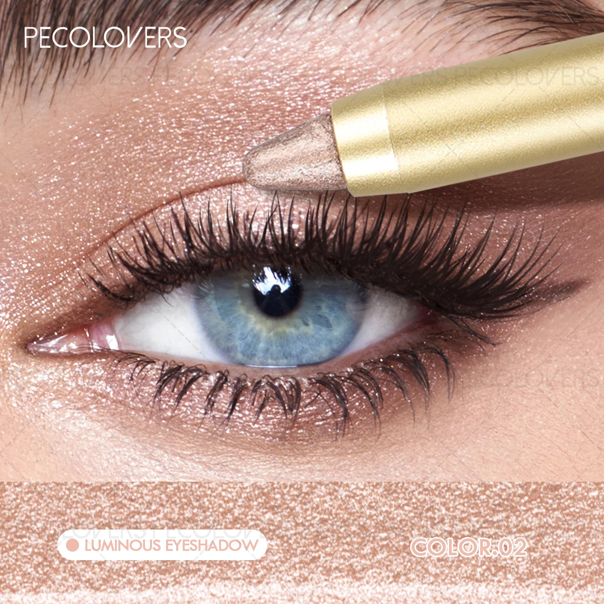 1pc hoogglans oogschaduwstick - parelachtige glitter en matte afwerkingen, langdurig, waterdicht, veegvast, eenvoudige toepassing