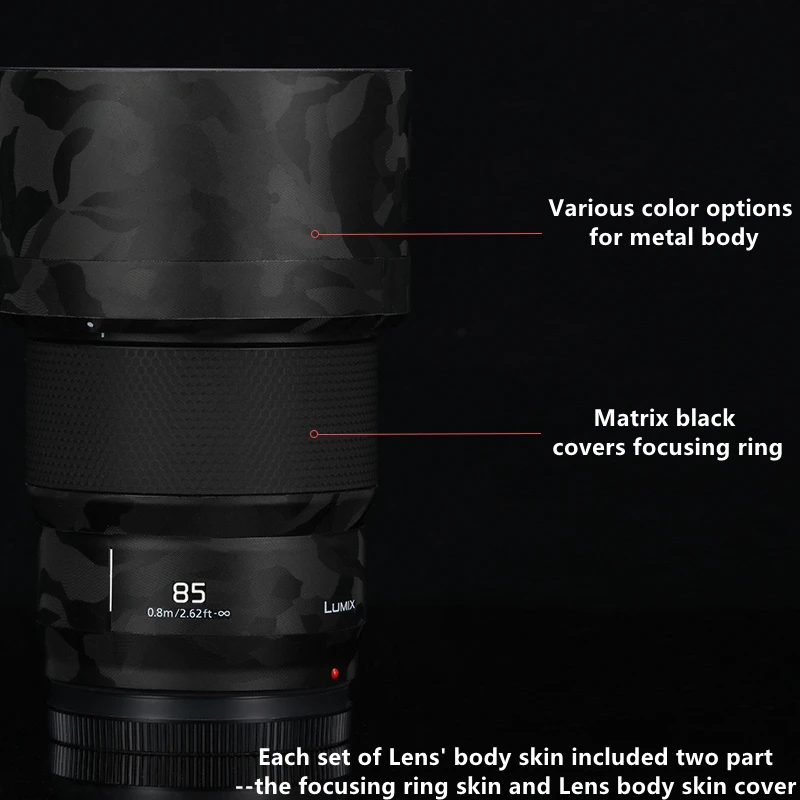 LUMIX S 85 F1.8s Ống Kính Dán Vinyl Decal Da Bọc Dành Cho Máy Ảnh Panasonic LUMIX S 85Mm F/1.8 S Ống Kính Dán Phim