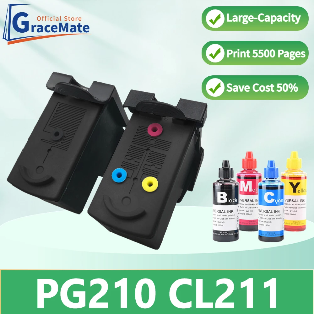 

pg210 cl211 Re-Manufactured Ink Cartridge Compatible for canon printer pixma cartridge MP495 MX320 MX330 MX340 MX350 MX410 MX420