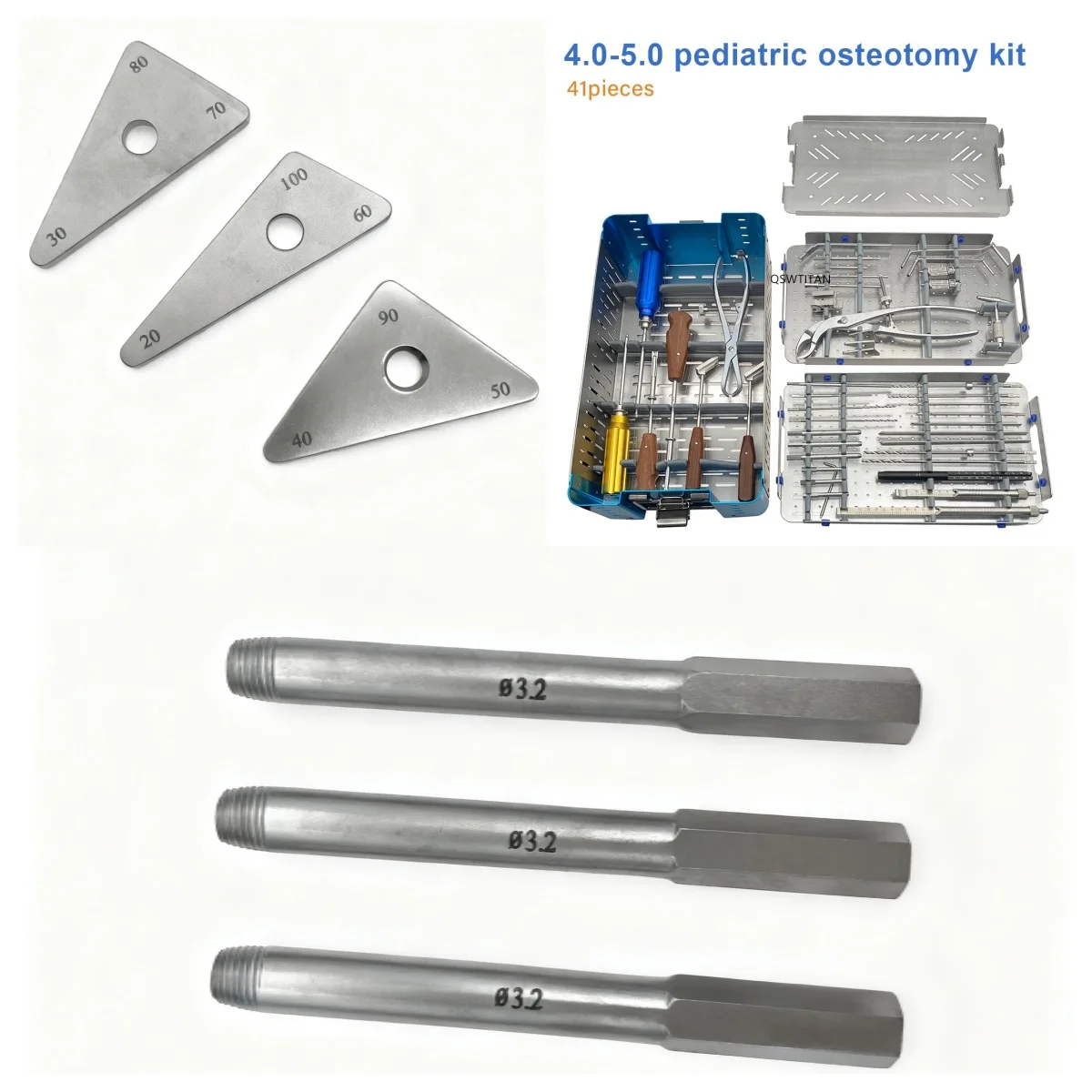

Профессиональный пеediatric ортопедический 4,0/5,0 мм стопорная пластина и комплект остеотомии, набор инструментов