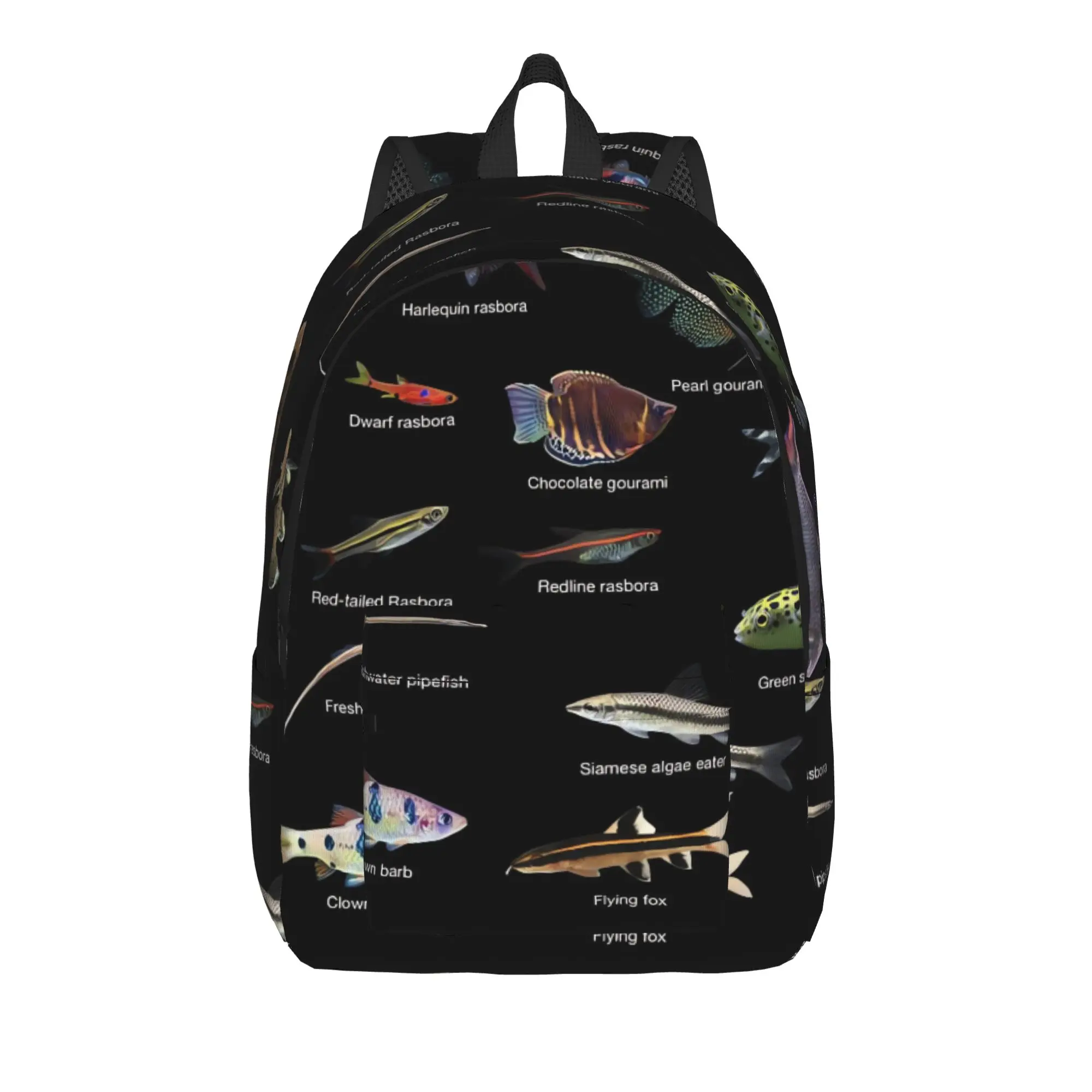 Fish Alphabet Educational Freshwater Species Fishing Backpack Backpacks Men Outdoor Soft High School Bags High Quality Rucksack