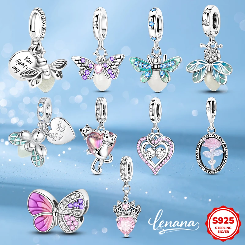 

925 silver firefly pendant, ideal jewelry accessory for DIY bracelets and necklaces, elegant and exquisite gift for ladies