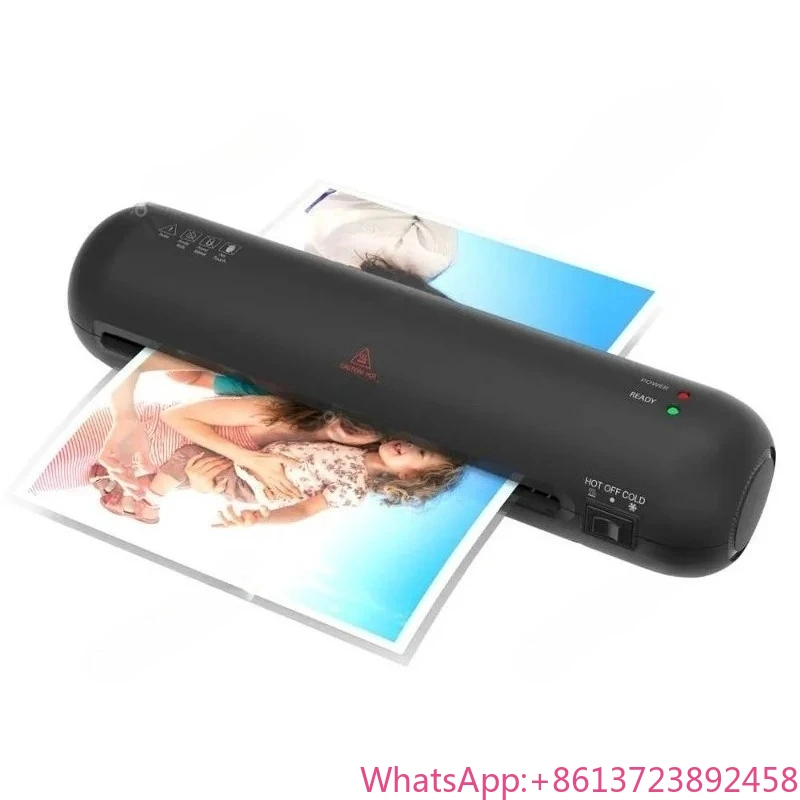 A4 230 مللي متر مجموعة تغليف سطح المكتب التصفيح الساخن والبارد 2 نظام الأسطوانة 9 بوصة أقصى العرض مع قطع الورق المتقلب ثقب مستدير