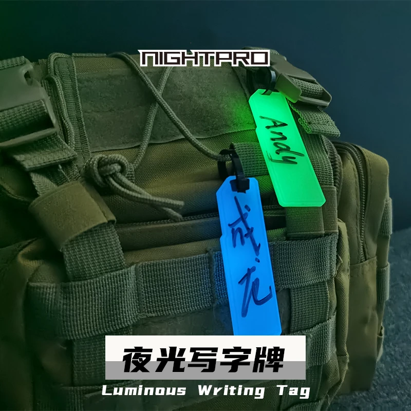 Luminous Writing Tag Tactical Marker Doodle DIY Module Name WordPad Indicating Strip Glow-in-the-dark Backpack Decorative