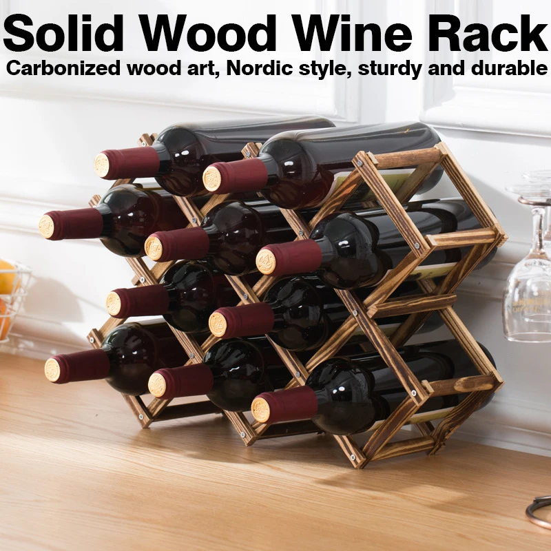 

Stackable Wine Storage Rack 6/10 Wine Bottle Holder Folding wine Cabinet Bar Display Stand Protection wine Rack Organizer Shelf