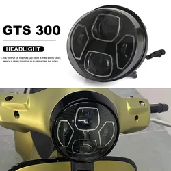New Motorcycle Accessories Led Headlight Round Head Light Kit Black and Chrome For Vespa GTS300 GTS 300 gts300