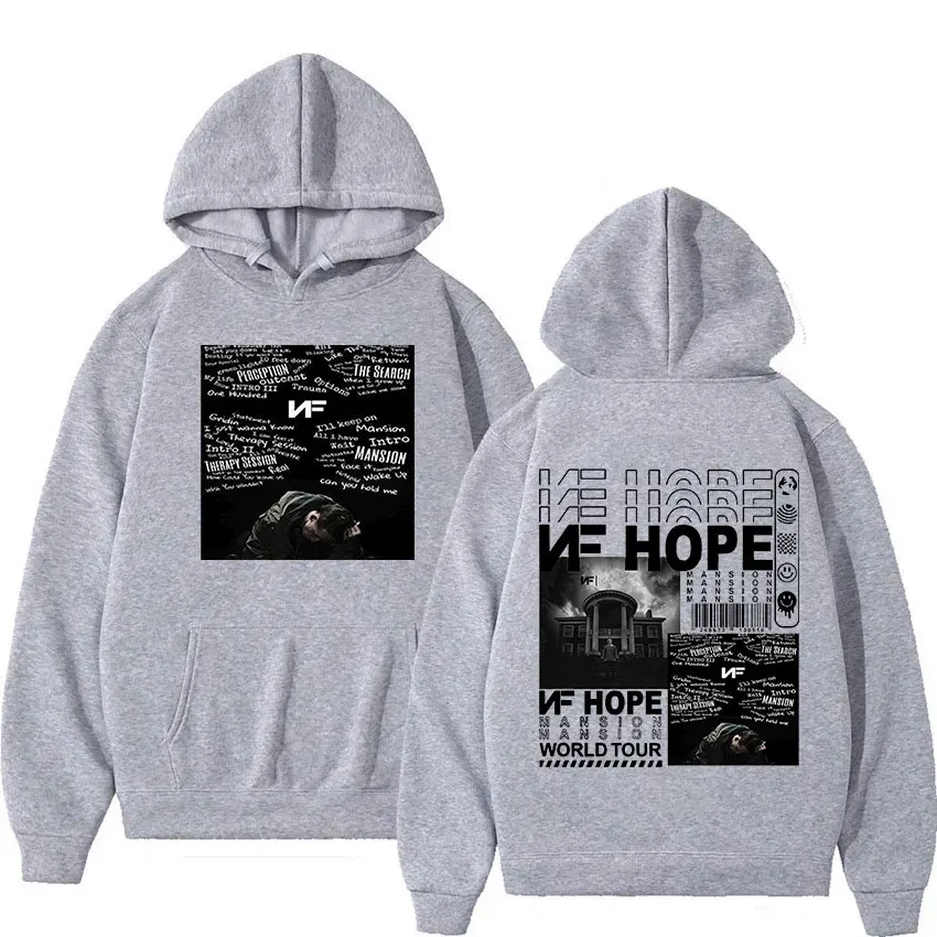 Rapper NF Hope Concert Tour 2024 Graphic Hoodie Men Hip Hop Retro Fashion Pullover Oversized Sweatshirt Unisex Gothic Streetwear