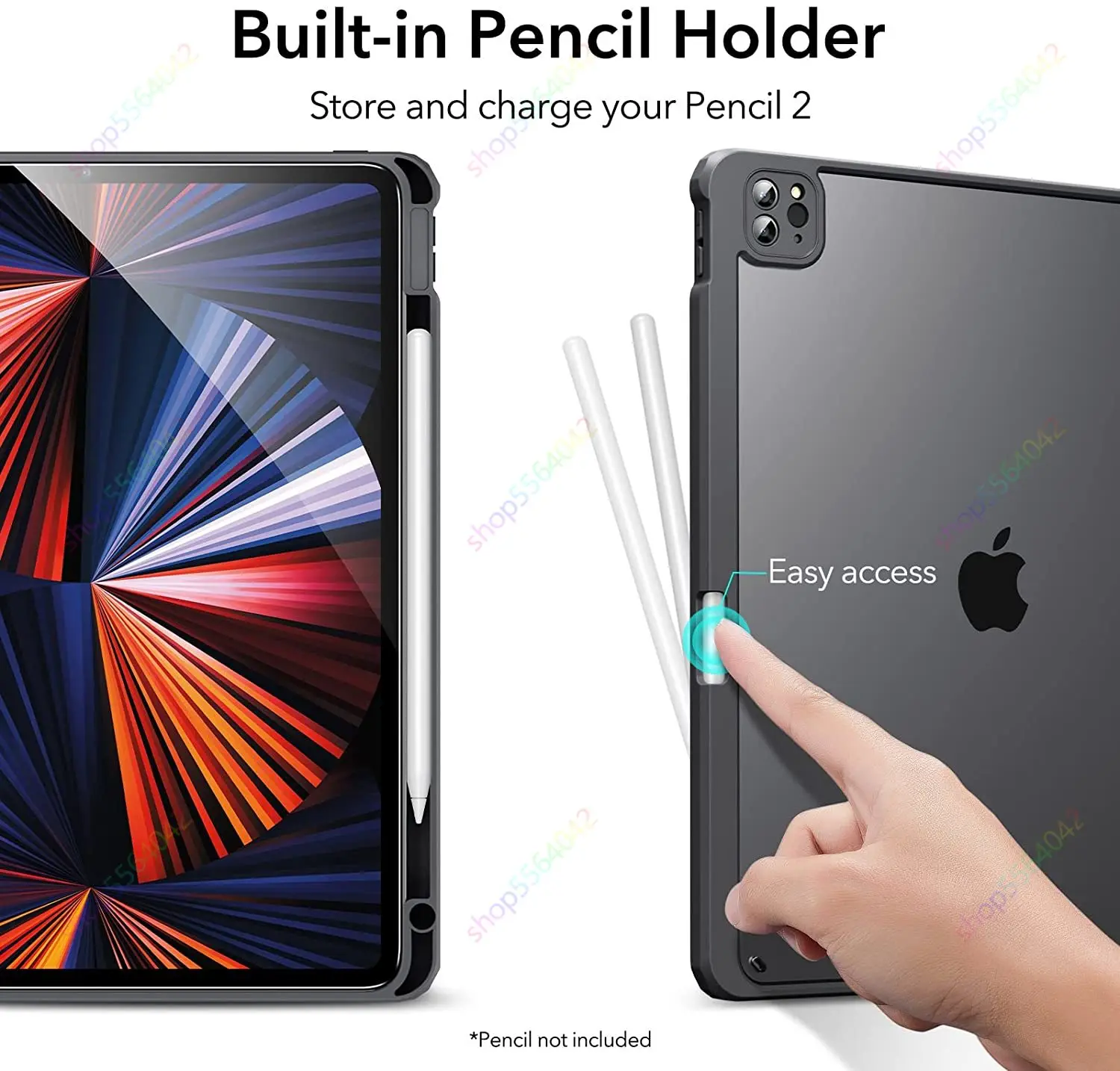 For iPad Pro 12.9 Inch Case 6th/5th/4th Generation 2022 Pro 11 Air 5 Magnetic Detachable Hard PC Back Cover with Pencil Holder