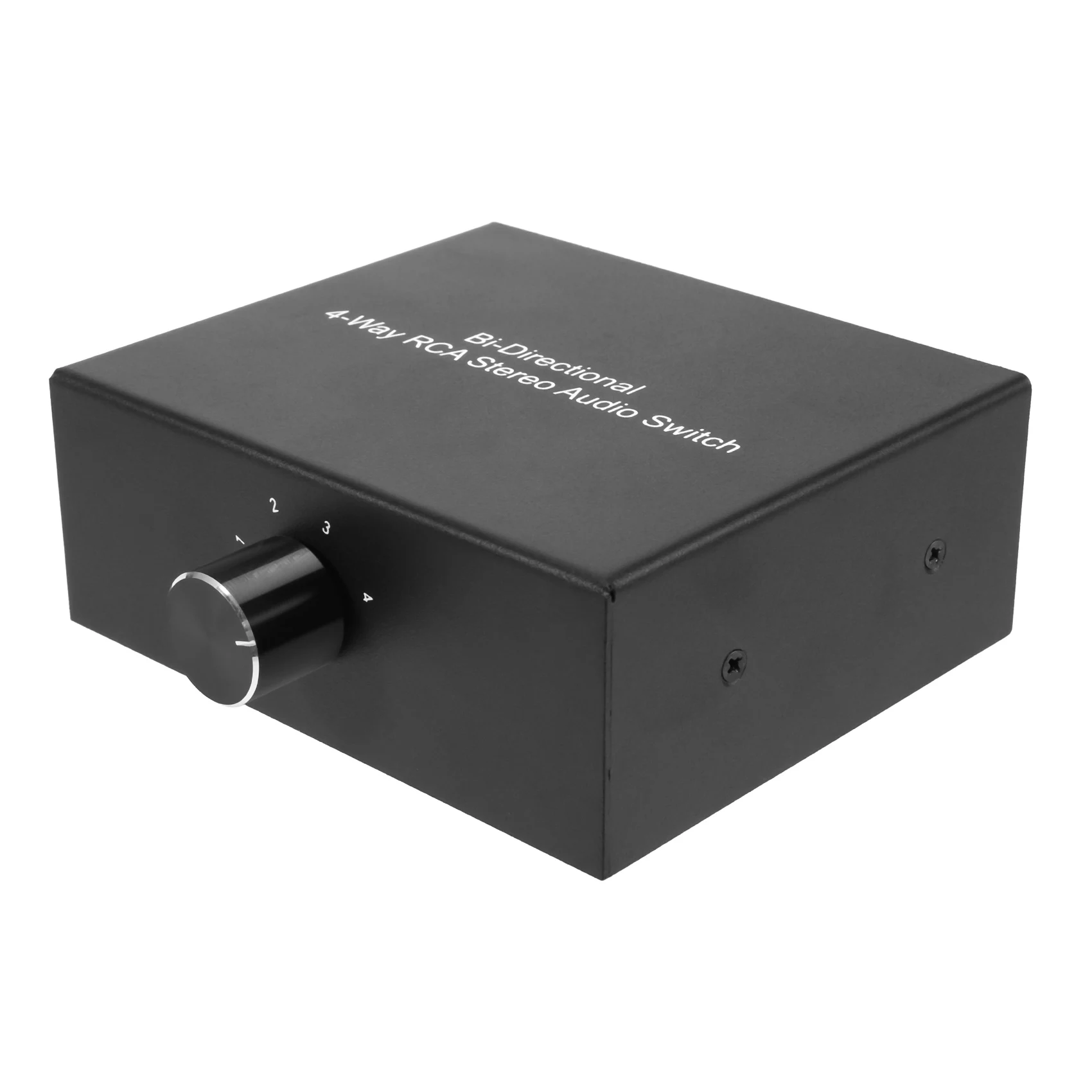 4-Way Stereo L/R Sound Channel Bi-Directional Audio Switcher, 1 in 4 Out /4 in 1 Out, Audio Switch Splitter for Speaker