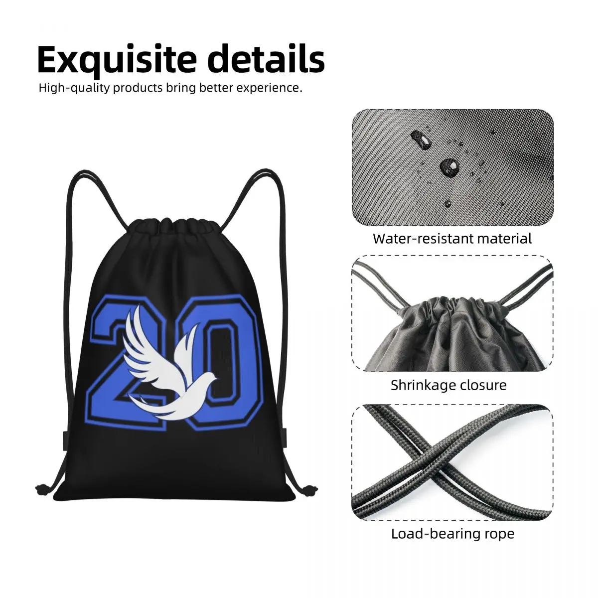 Zeta Phi Beta-Bolso con cordón para hombre y mujer, Mochila deportiva plegable para gimnasio y compras