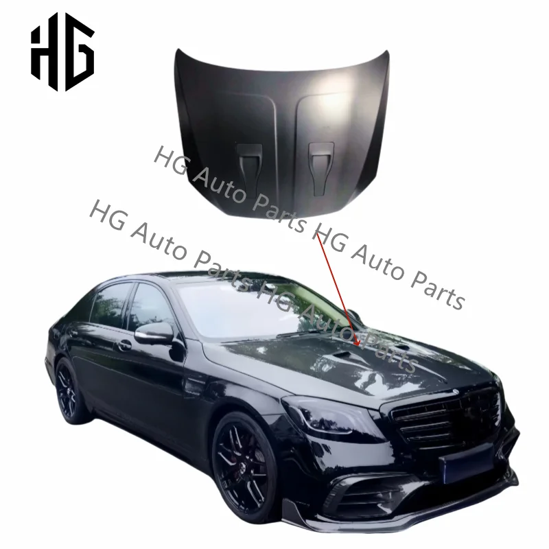 

Upgrade to MSY Style Bonnet Hood For Mercedes-Benz W222 S-Class S63 2020 Real Carbon Fiber Car Front Engine Hood Vent Cover