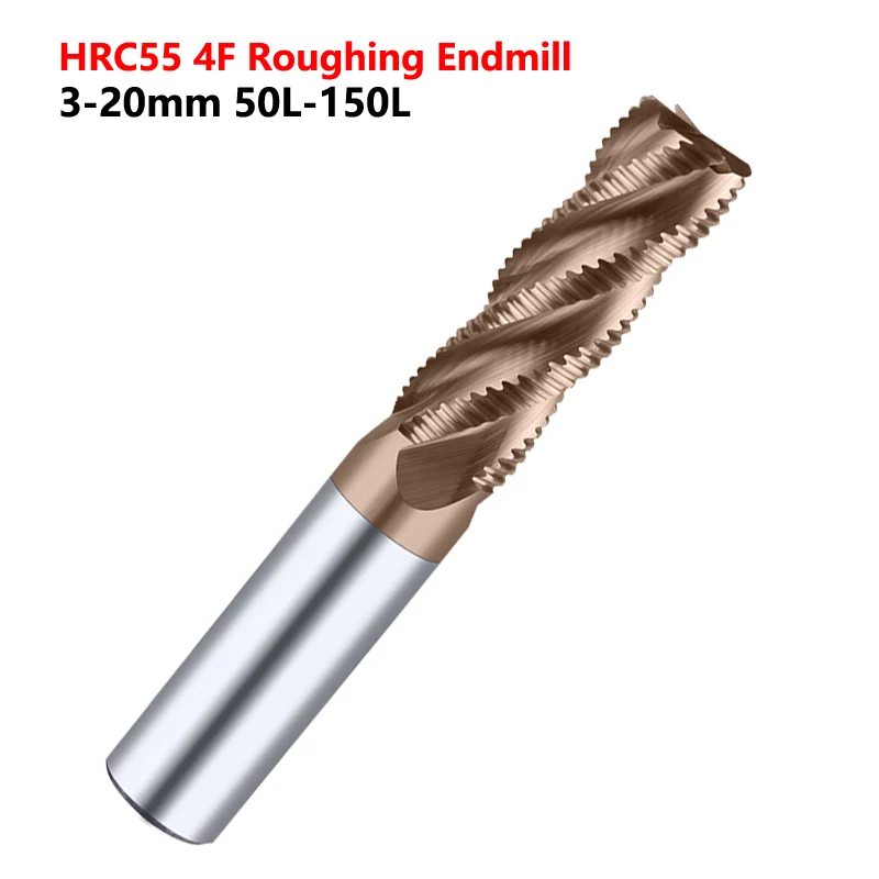 

OYYU HRC55 4-зубые черновая концевая фреза из вольфрамовой стали с прямым хвостовиком, твердосплавная концевая фреза 3-20 мм, черные концевые фрезы, инструменты 50 л-150 л