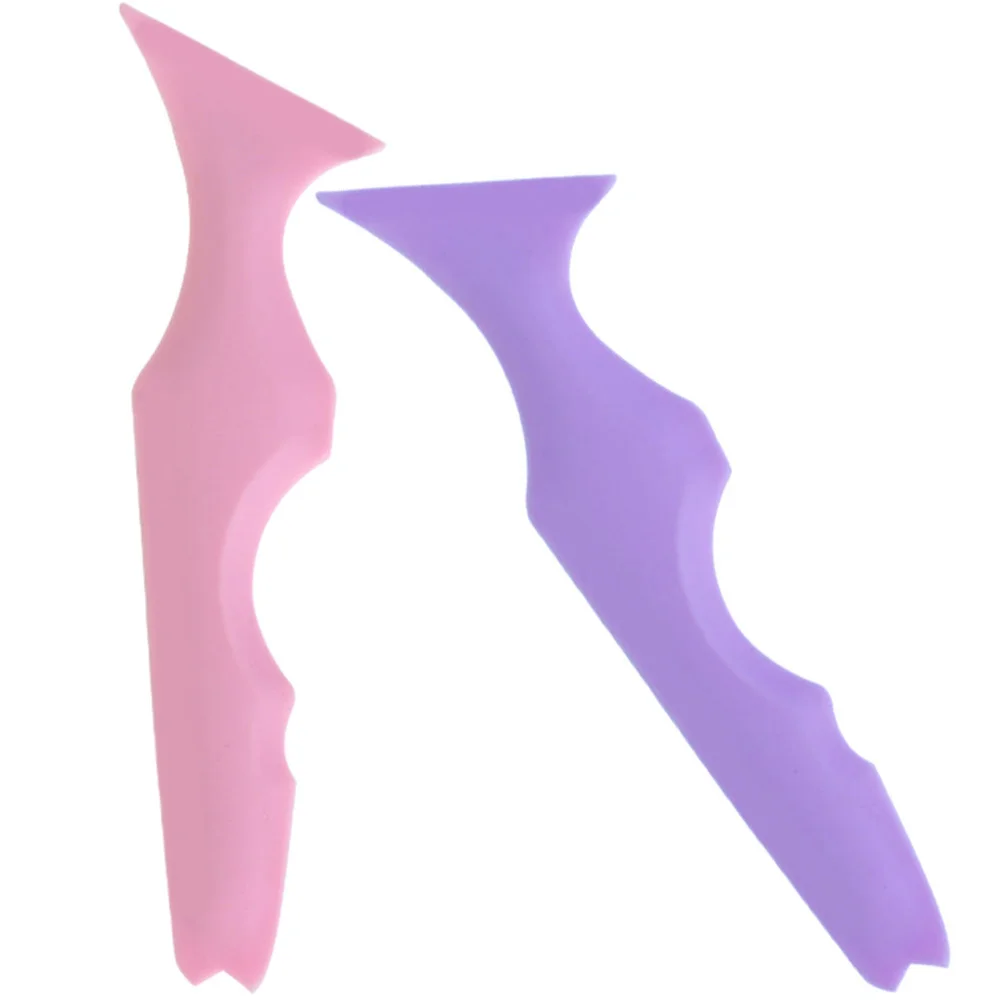

2 Pcs Pink Purple Silicone Beauty Aid Eyeliner Stencils Reusable Mask Applicator Long Lasting Makeup Tools for Eyes Lips