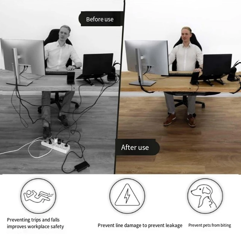 Cable Management Net - Under Desk Wire Management - Flexible Under Desk Cable Management Tray Durable Easy To Use