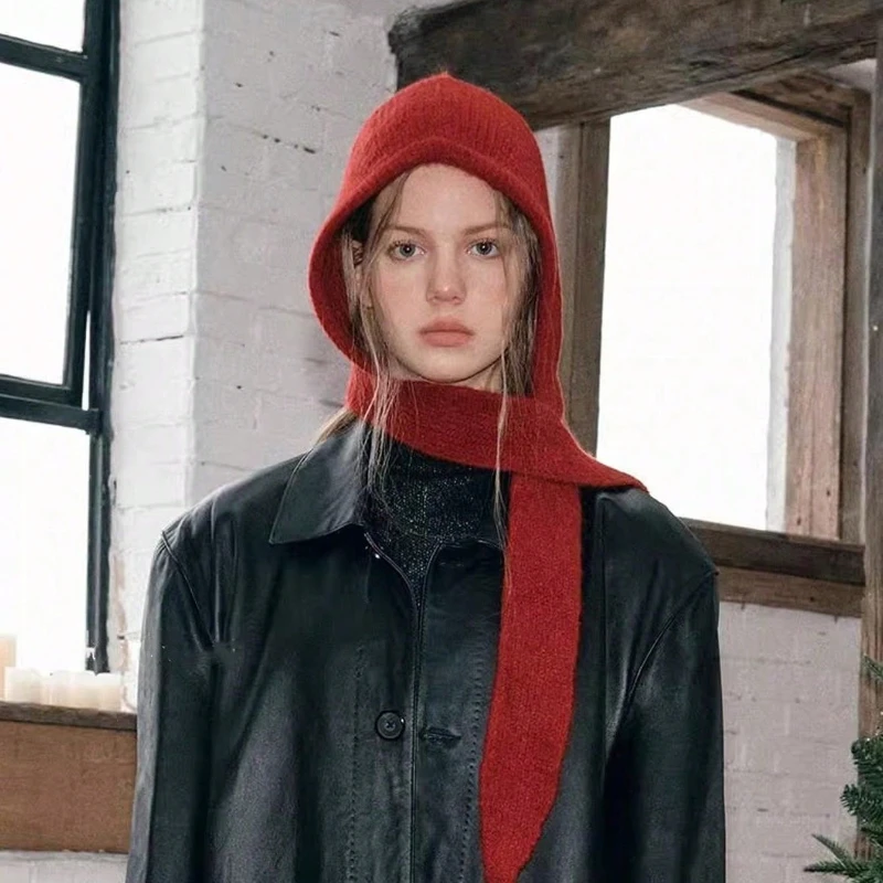 1 قطعة المرأة الخريف/الشتاء بالاكلافا متماسكة قبعة مع غطاء الرقبة ، الشارع نمط زين قبعة دافئة في الهواء الطلق #2