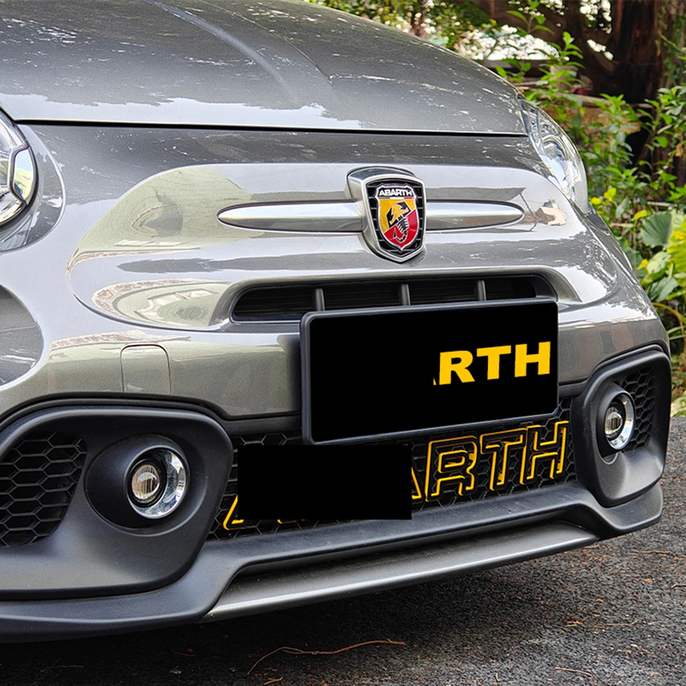 

ABS Plastic Material Click On Type 11 Pieces Car Exterior Front Grill Mesh Trims Letter Accessories For Fiat Abarth 595 695 500