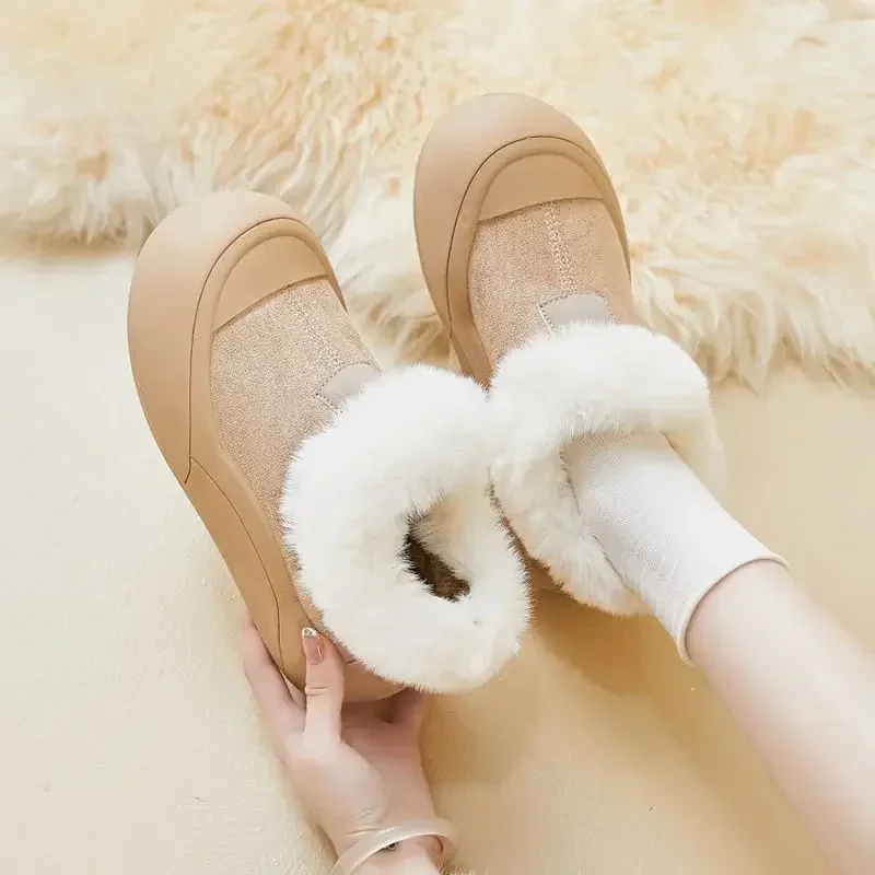 Platform Ladies Shoes Padded Chunky Round Toe Gyaru On Promotion Winter 2024 Women's Snow Boots Novelty Footwear New In Fashion