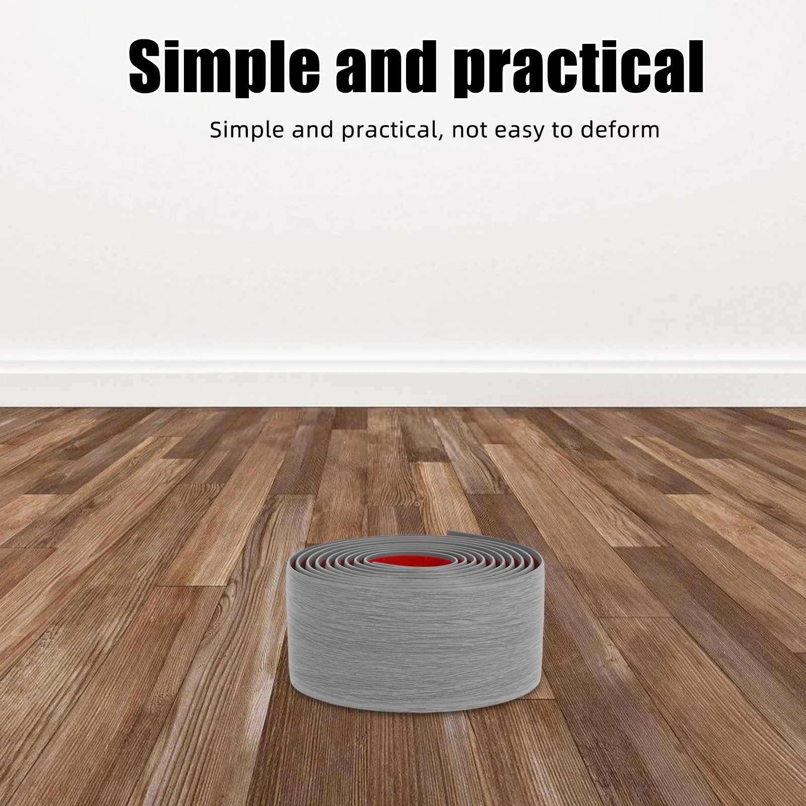 

Self-Adhesive Floor Transition Strip Door Edge Protector Gap Grey Easy Install Peel Stick for Home