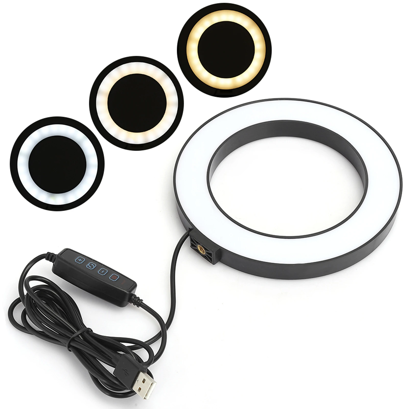 High Brightness LED Ring Light Fill Light Lamp Photographic Equipment Durable Adjustable for Phone Live Broadcast Selfie 16cm