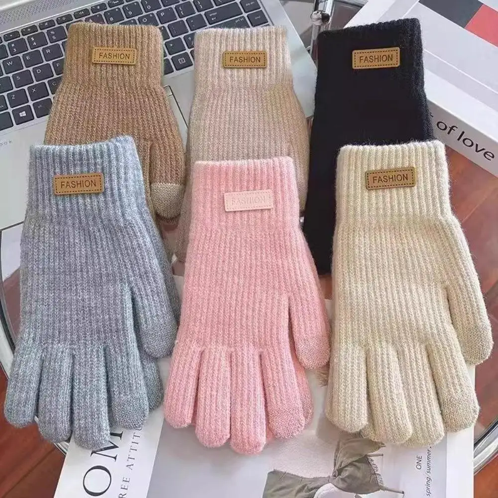 قفازات الشتاء قفازات لمس دافئة للنساء والرجال قفازات محبوكة مرنة للطقس البارد مقاومة للبرودة ولمسة حساسة #3