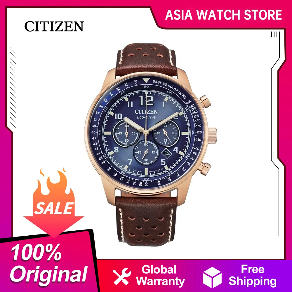 CITIZEN quartz watches Three-Eye Chronograph Waterproof Eco-Drive Watch Business Sports Leisure Men\'s Watch CA4503-18L