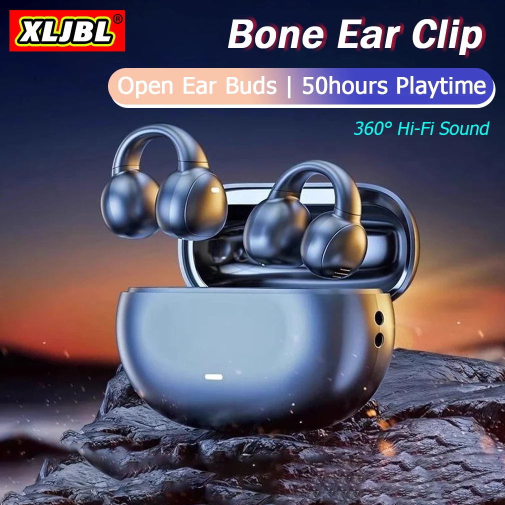 Bone Free Clips Bluetooth Earphone True Wireless Gaming Headsets Ear Buds Mini pods Noise Reduction Sports Bin for all phone