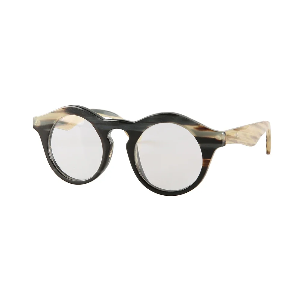 Eyeglass Frames Stripes Customized Unique Small Round Handmade Horn Eyewear Optical Myopia Reading Women's Man Glasses Frames