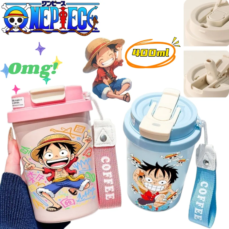 

Термос One Piece с Луффи и Ророноа Зоро, с ярким мультяшным принтом, портативная двойная кружка для напитков для мужчин и женщин